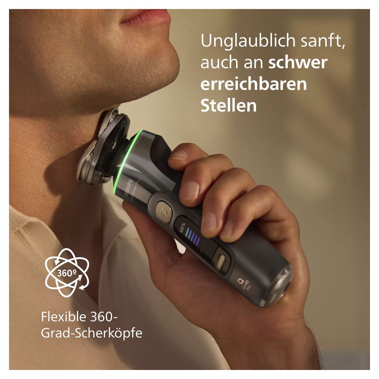 i9000 Prestige Ultra XP9402/31 Elektrischer Nass- & Trockenrasierer mit SkinIQ Pro Nass&Trocken Rasierer Lithium-Ion (Li-Ion) 60 min 