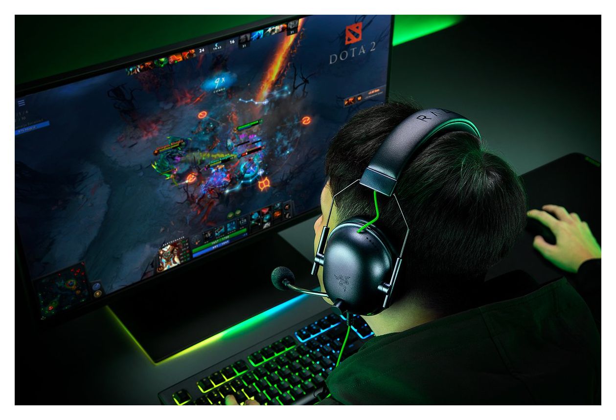 Blackshark V2 X Over Ear Kopfhörer Kabelgebunden  (Schwarz, Grün) 