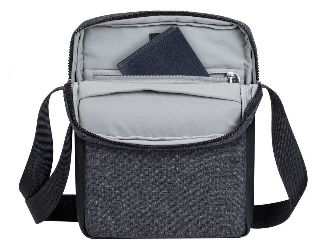 8811 Crossbody Tasche Messengerhülle aus Kunststoff für Jede Marke bis 27,9 cm (11") Staubresistent, Kratzresistent (Schwarz) 