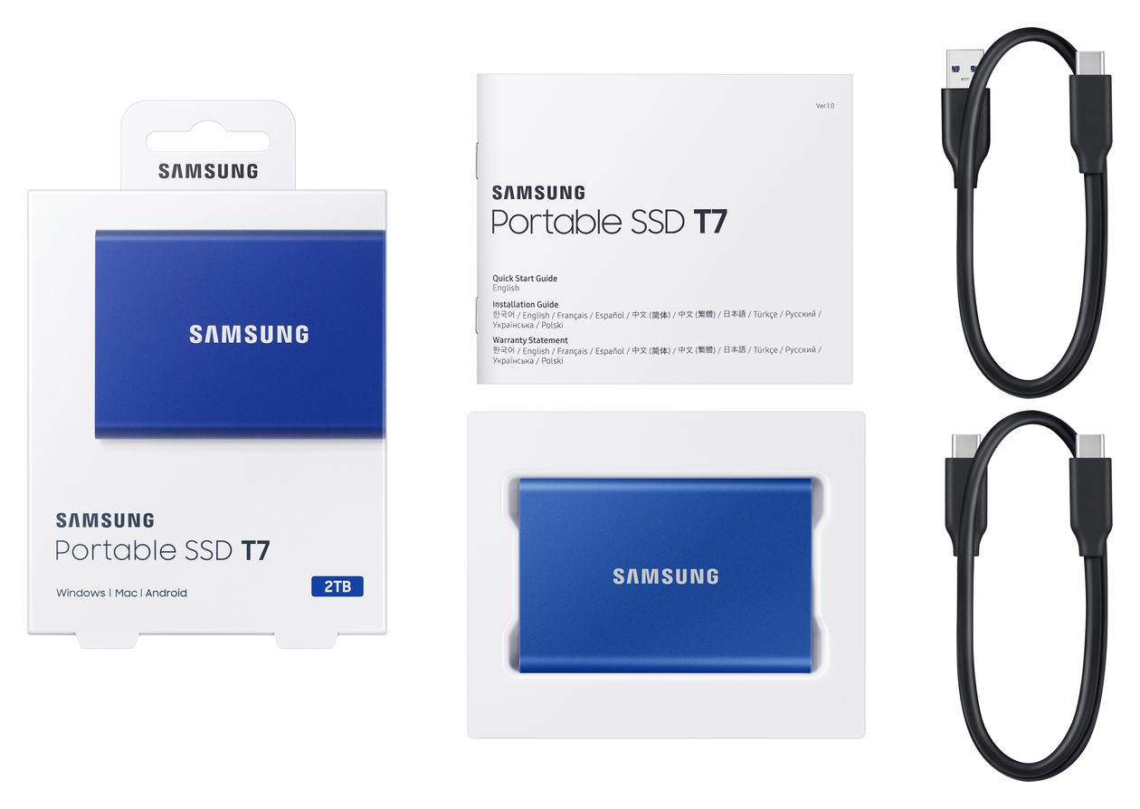 Portable SSD T7 2 TB SSD  (Blau) 