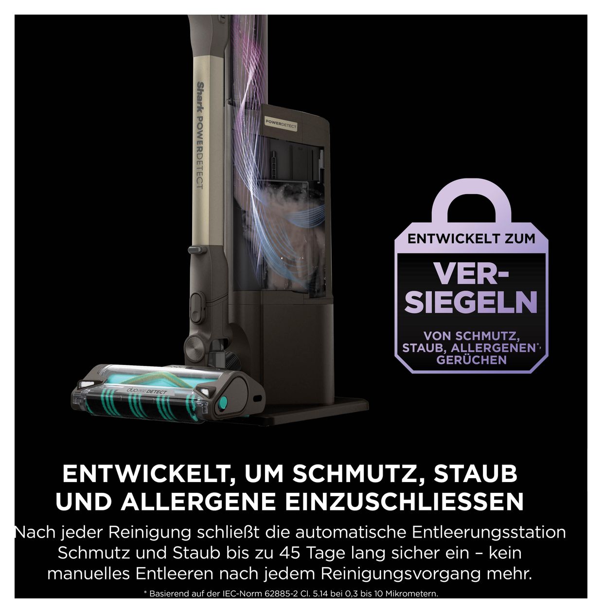 IP3256EUT PowerDetect Clean & Empty Handstaubsauger Beutellos bis 70 min Laufzeit Allergie-Filter  (Braun) 