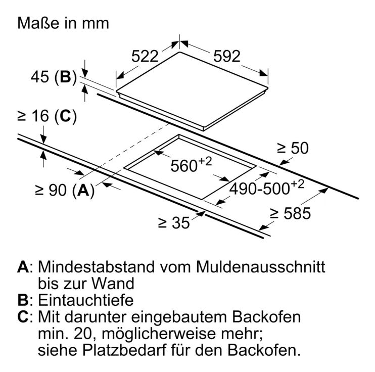 EQPOWER33K (HB013FBB1 + ET611AEA1E) Backofen-Set normal mit autarkem 60 cm Glaskeramikkochfeld Kochfeld 