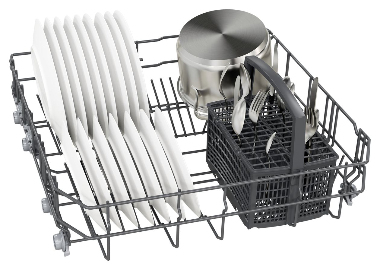 iQ100 SX61HX01TE 60 cm Geschirrspüler vollintegriert (ohne Front) Leise 13 Maßgedecke aquaStop Funktion 