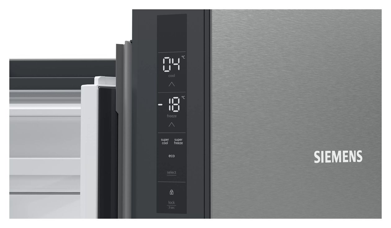 iQ300 KF96NVPEA Side-by-Side Kühl-/ Gefrierkombination French Door 405 l / 200 l 333 kWh NoFrost 1830 mm x 910 mm  (Silber) 