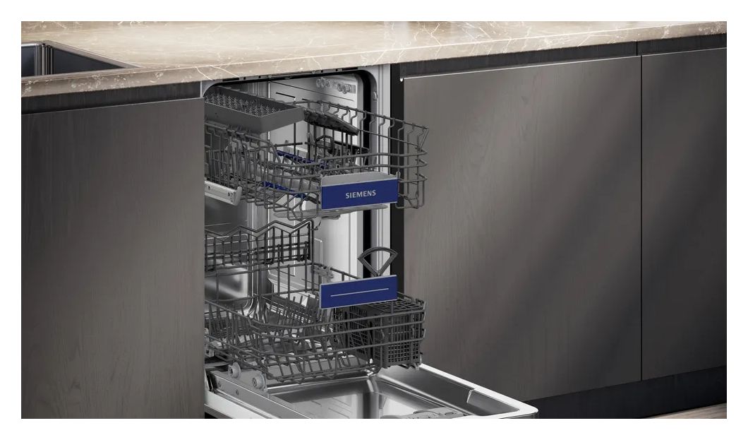 iQ300 SR53ES02LD 45 cm Geschirrspüler teilintegriert (ohne Front) Leise 10 Maßgedecke aquaStop Funktion 