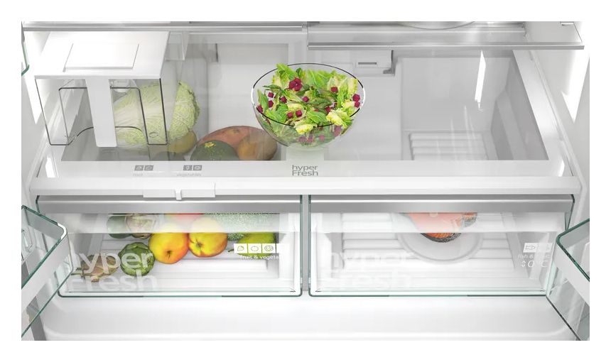 iQ500 KF96IAPEA Side-by-Side Kühl-/ Gefrierkombination 375 l / 199 l 327 kWh NoFrost 1830 mm x 905 mm  (Gebürsteter Stahl) 