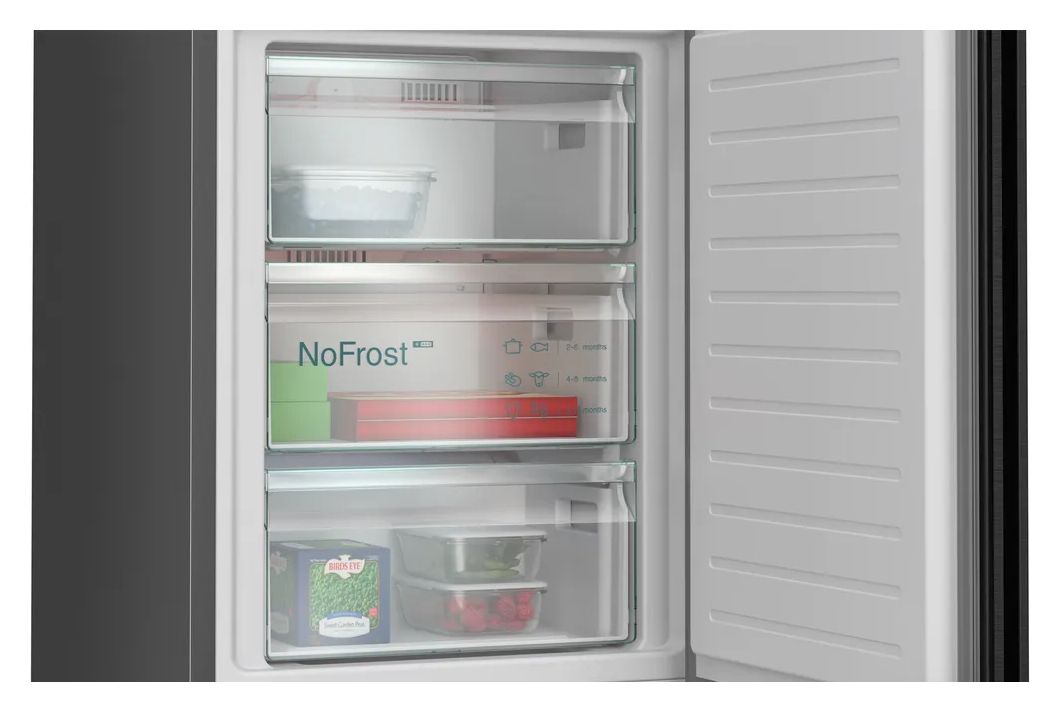 iQ500 KG39N4X1F 260 l / 103 l Kühl-Gefrierkombi freistehend NoFrost 101 kWh Jahr  (Gebürsteter Stahl) 
