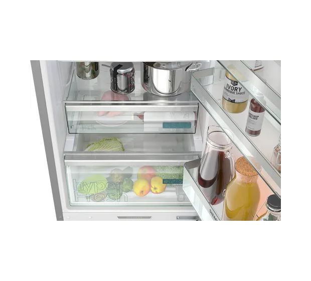 iQ500 KG39NAIAU 260 l / 103 l Kühl-Gefrierkombi freistehend NoFrost 112 kWh Jahr  (Gebürsteter Stahl) 