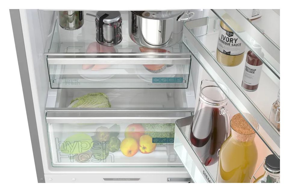 iQ500 KG39NEIAF 260 l / 103 l Kühl-Gefrierkombi freistehend NoFrost 112 kWh Jahr  (Gebürsteter Stahl) 