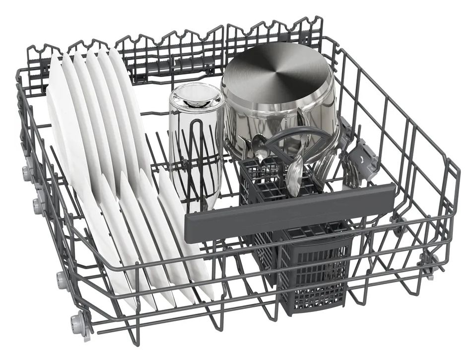 IQ500 SN15EW06CS 60 cm Geschirrspüler teilintegriert (ohne Front) Sehr leise 14 Maßgedecke aquaStop Funktion Heat exchanger/Drying assistant 