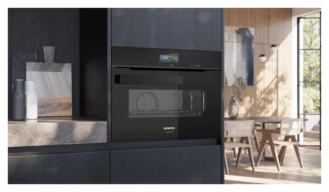 iQ700 CS936GCB1 Einbaubackofen kompakt Dampfgaren AutoClean (Schwarz/Edelstahl) 