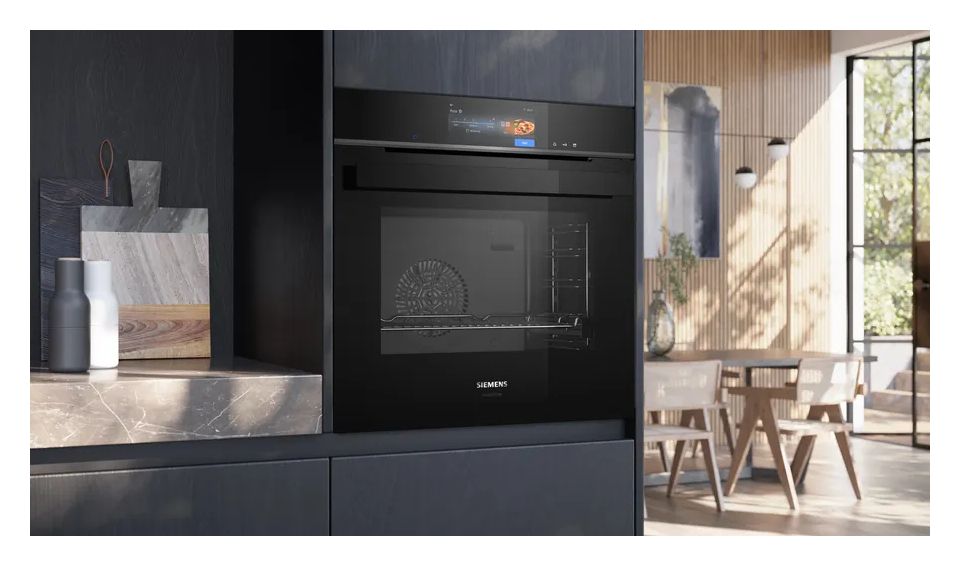 iQ700 HS938GEB1 Einbaubackofen groß Dampfgaren AutoClean (Edelstahl, Schwarz) 