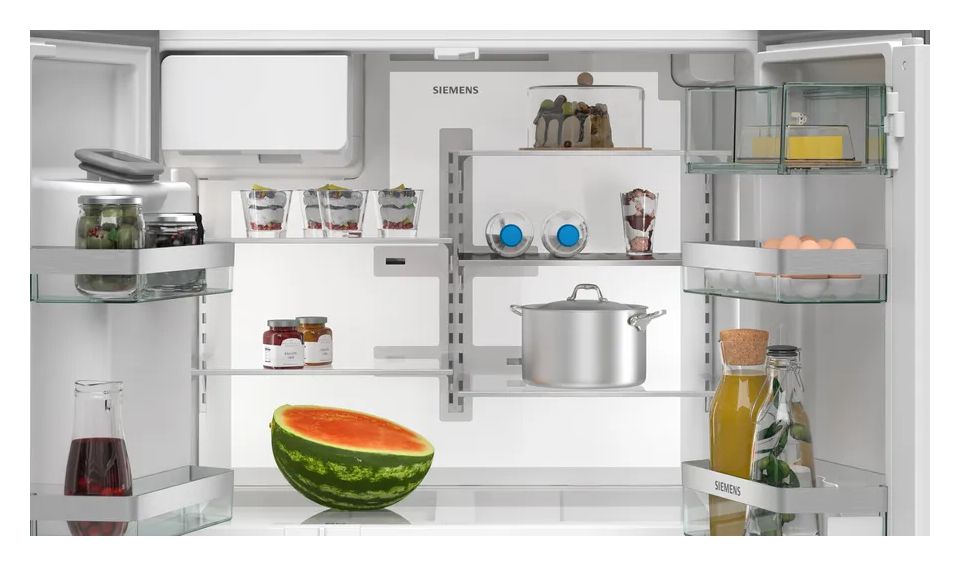 iQ700 KF96DPPEA Side-by-Side Kühl-/ Gefrierkombination French Door 375 l / 199 l 327 kWh NoFrost 1830 mm x 905 mm  (Edelstahl) 
