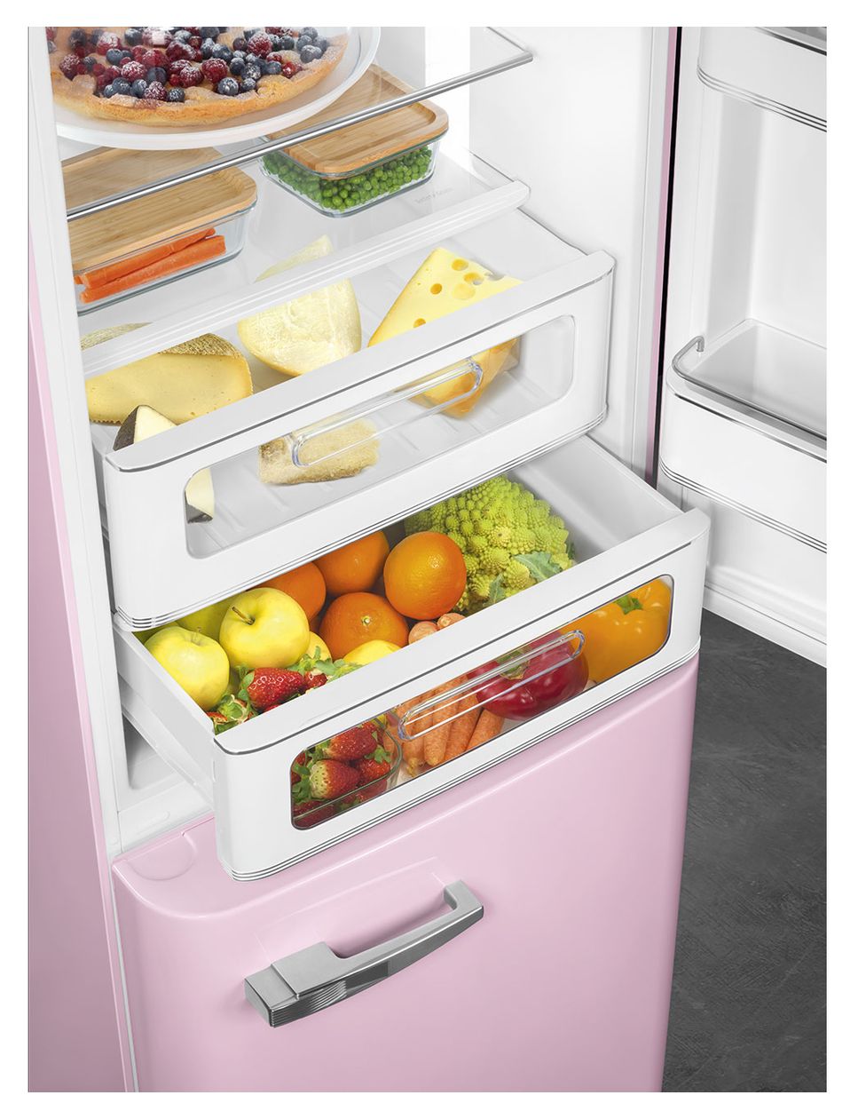 FAB32RPK6 234 l / 97 l Kühl-Gefrierkombi freistehend NoFrost 158 kWh Jahr  (Pink) 