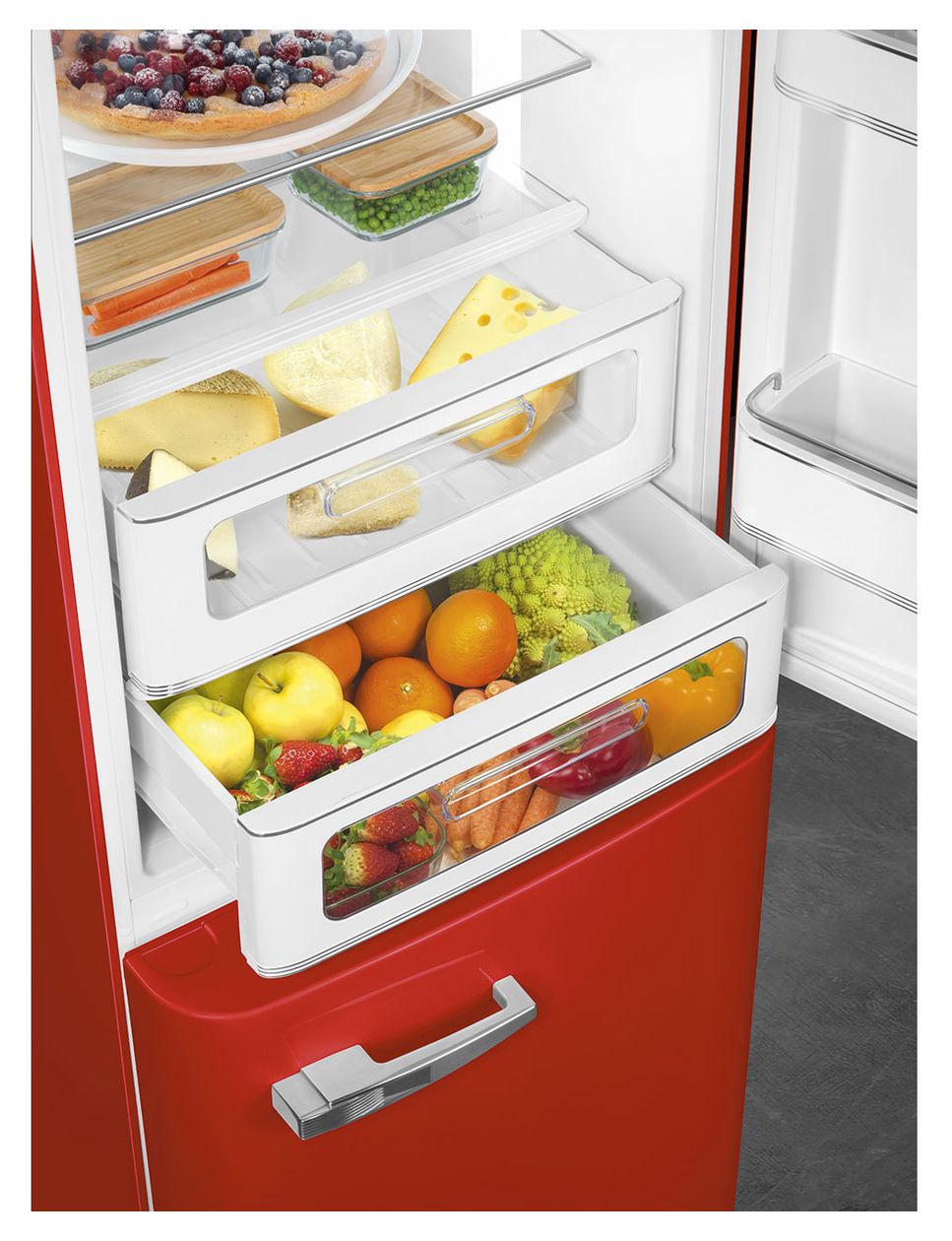 FAB32RRD6 234 l / 97 l Kühl-Gefrierkombi freistehend NoFrost 158 kWh Jahr  (Rot) 