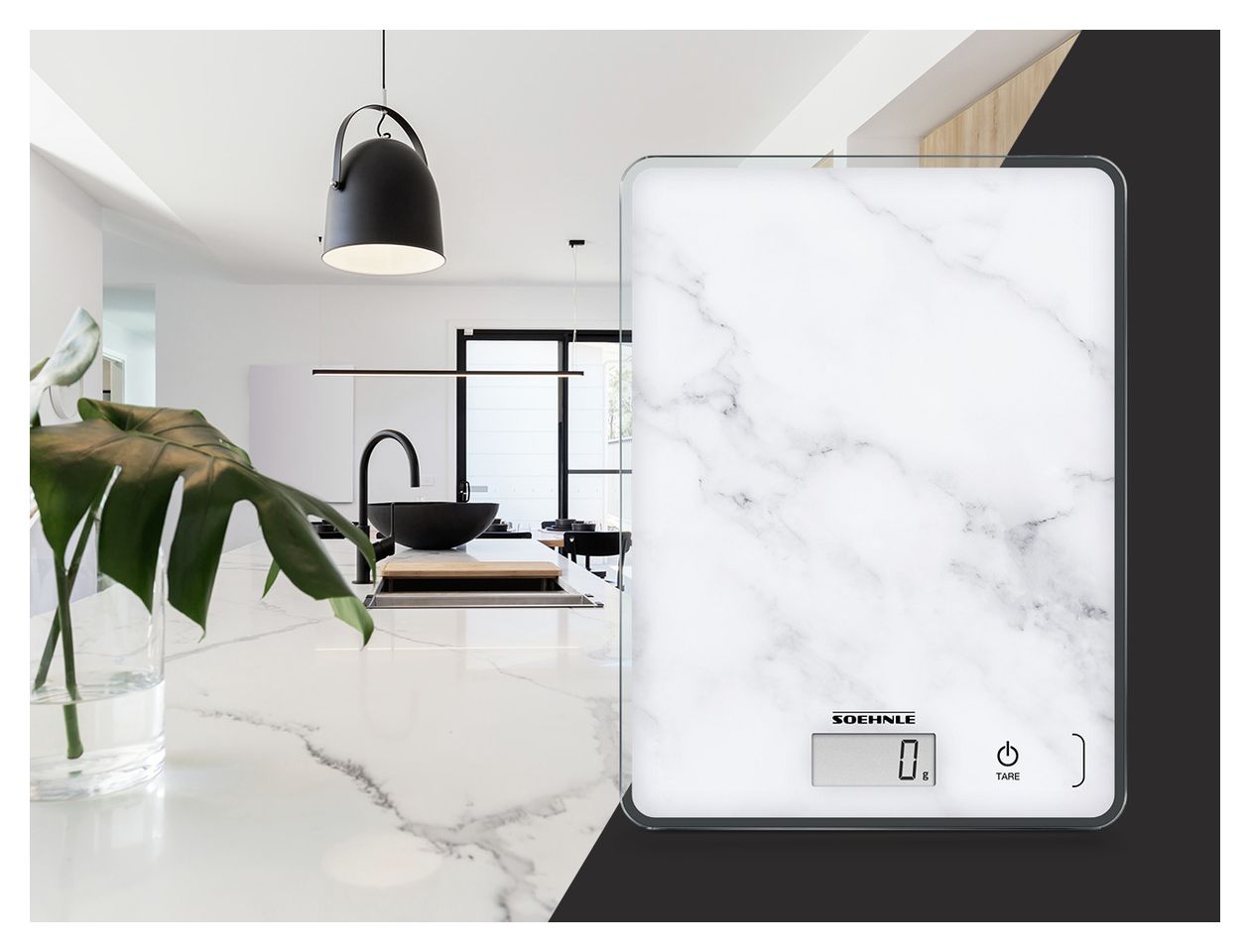61516 Page Compact 300 Elektronische Küchenwaage bis 5 kg Genauigkeit 1 g  (Marmorfarbe) 