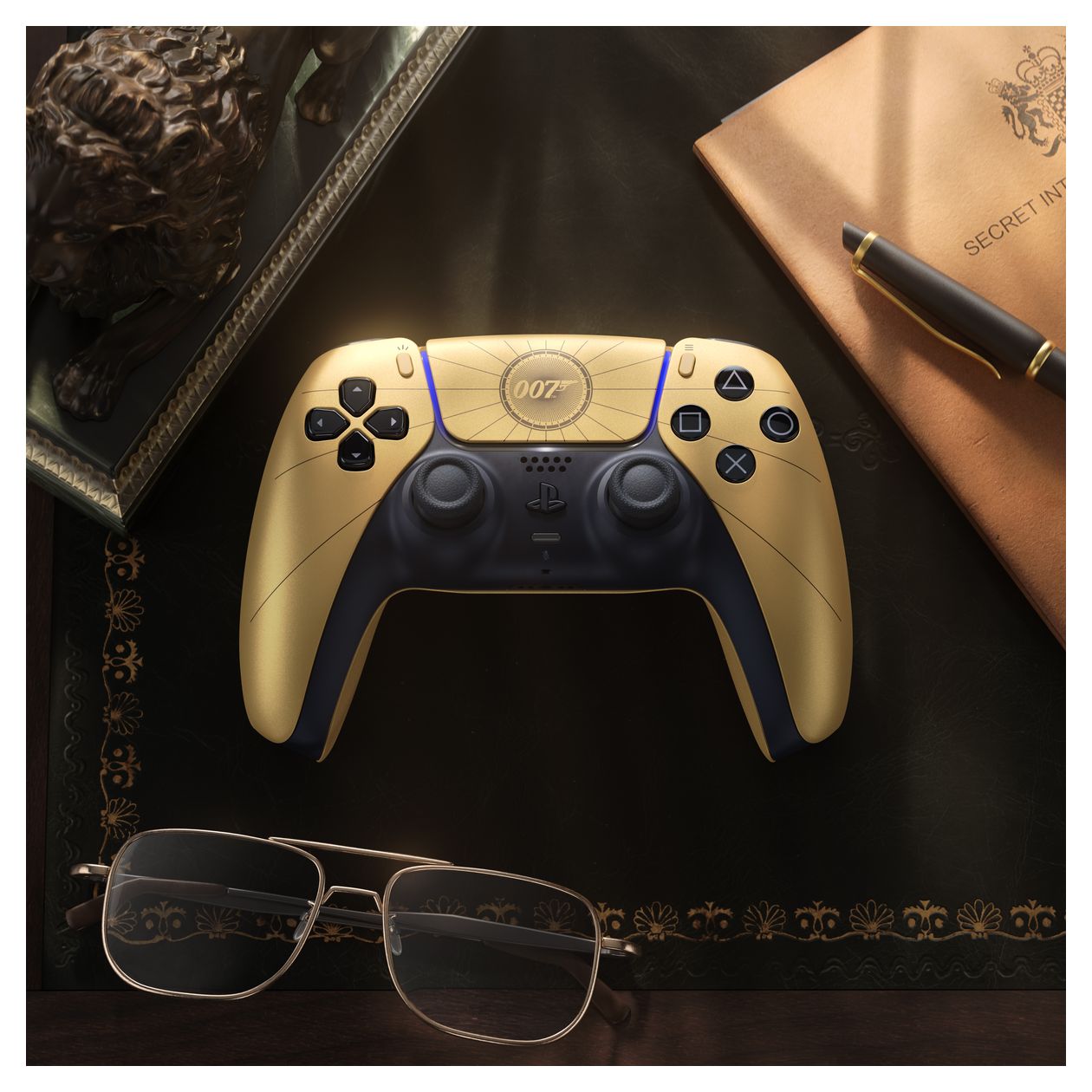 DualSense Wireless Controller - 007 First Light Limited Edition Analog / Digital Gamepad für PlayStation 5, Android, MAC, PC, iOS  (Schwarz, Gold) 