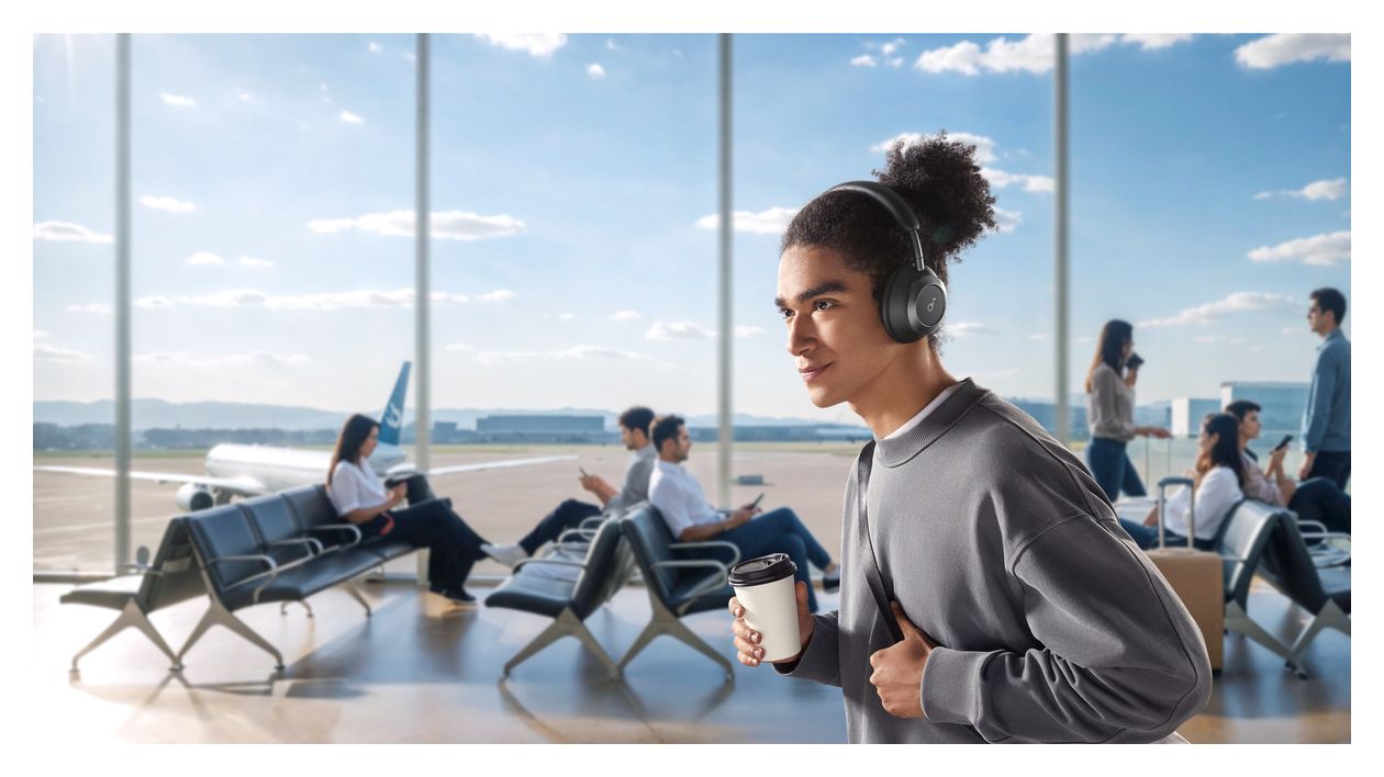 Space One Pro Ohraufliegender Bluetooth Kopfhörer kabellos  (Schwarz) 
