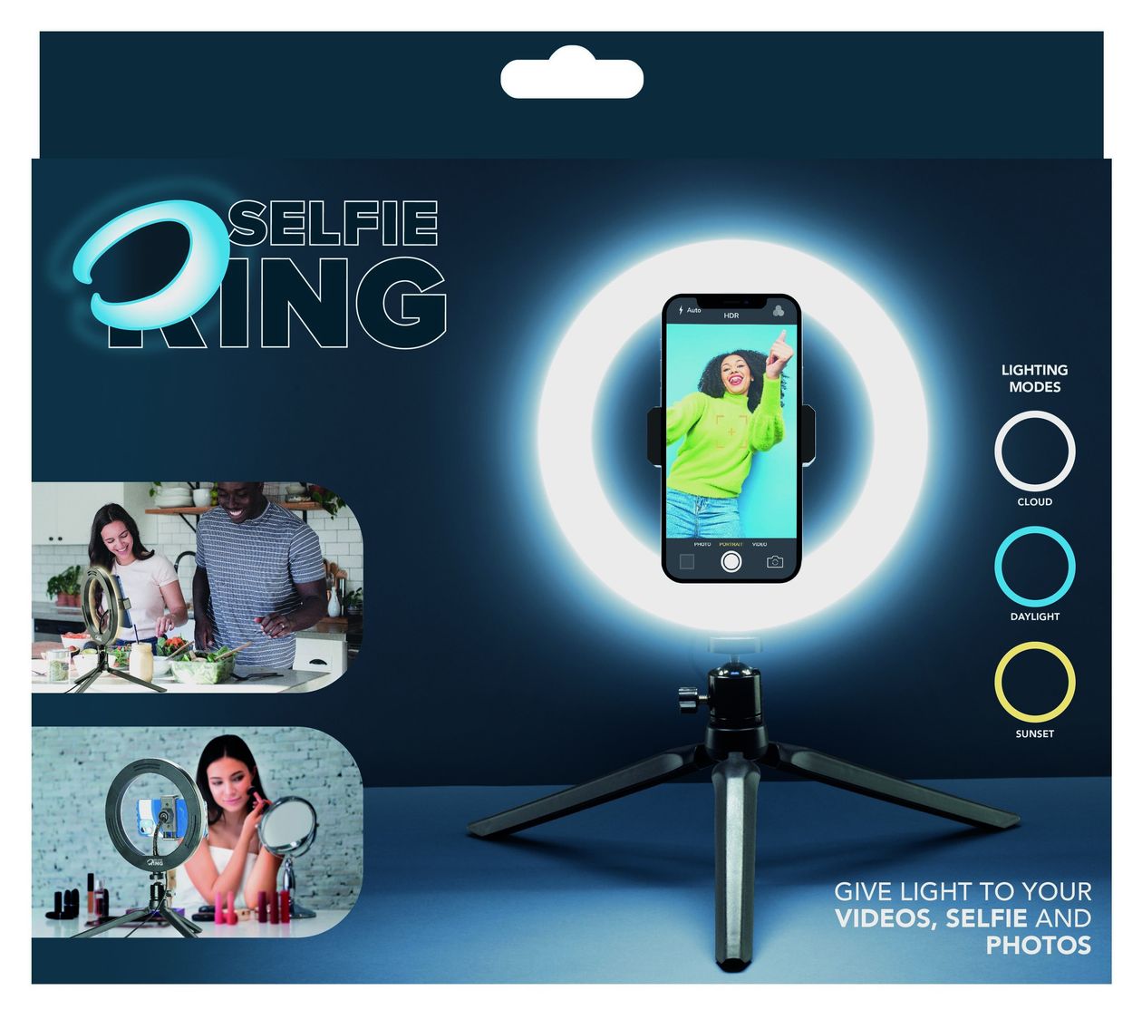 Selfie Ring Selfie-Licht 198 mm Universal  (Schwarz) 