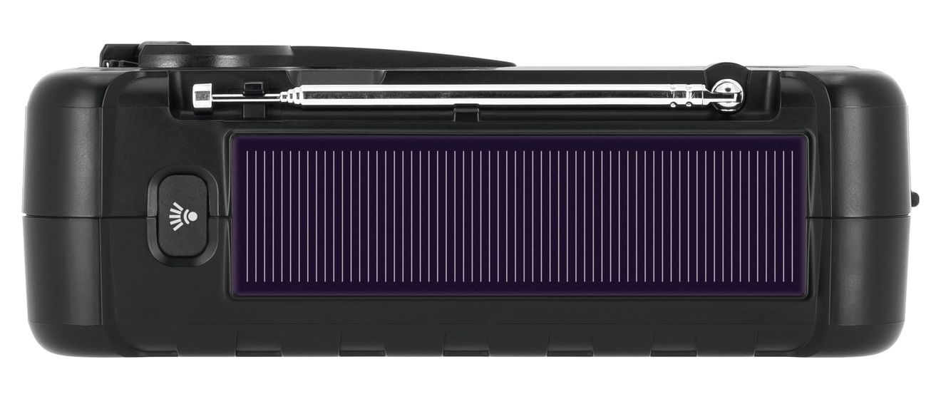 TechniRadio Solar 2 DAB+, FM Radio Tragbar Wasserfest IPX4  (Schwarz, Orange) 