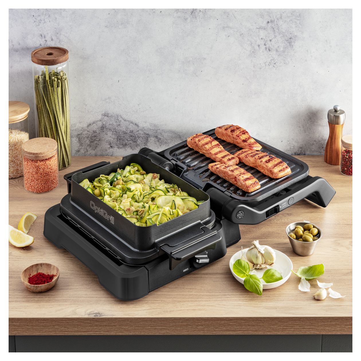 GC7748 OptiGrill 4in1 1 Zone(n) 2100 W mit 300 x 200 mm Fläche  (Schwarz) 