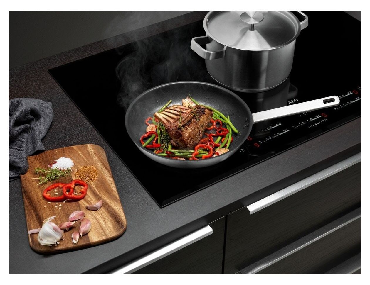 A3SS Koch-und Bratset aus Bratpfanne 24 cm + 2 Töpfen 16 cm und 20 cm 