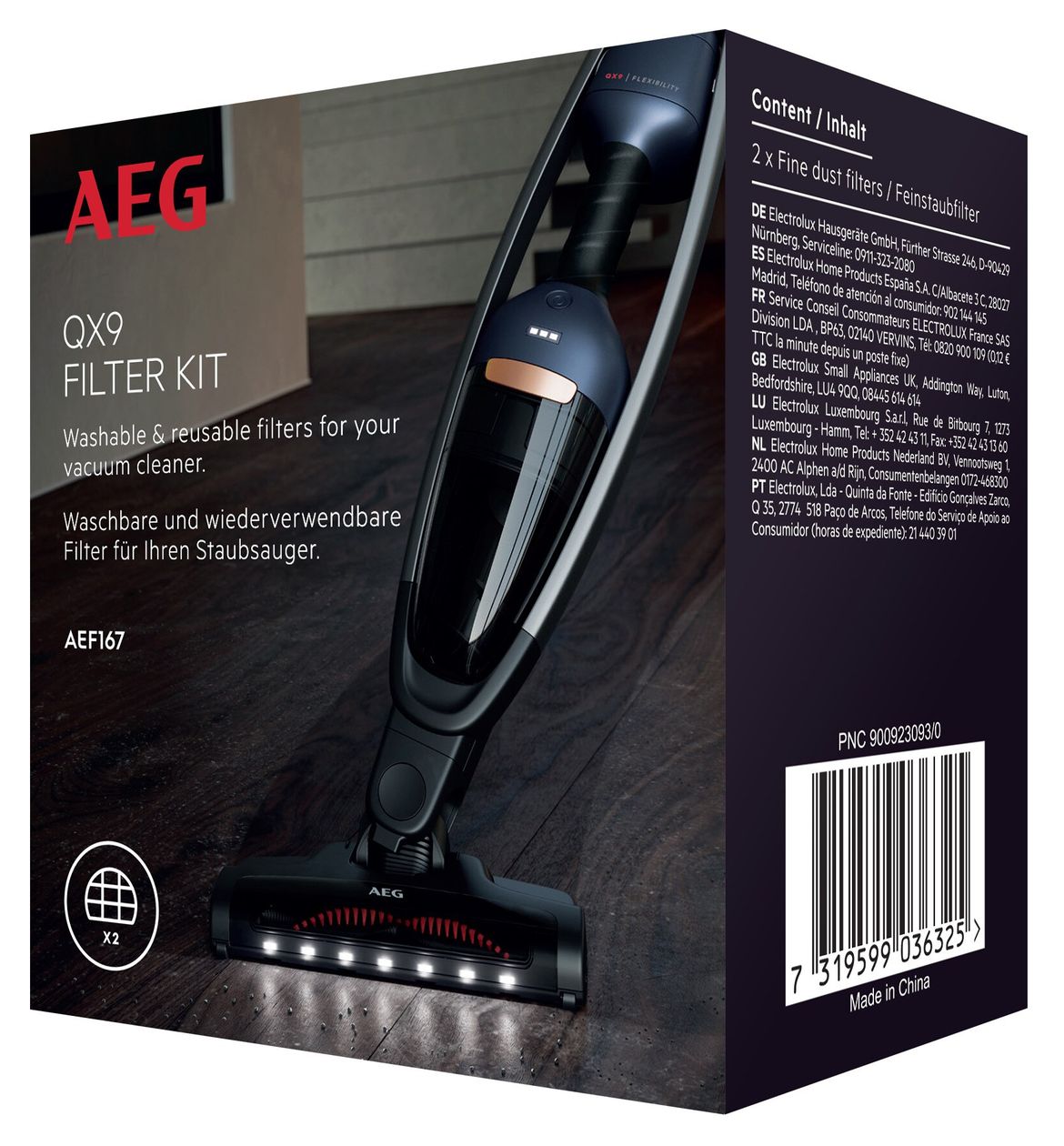 Zubehör AEF167 Waschbare Filter Für QX9 Und FX9 