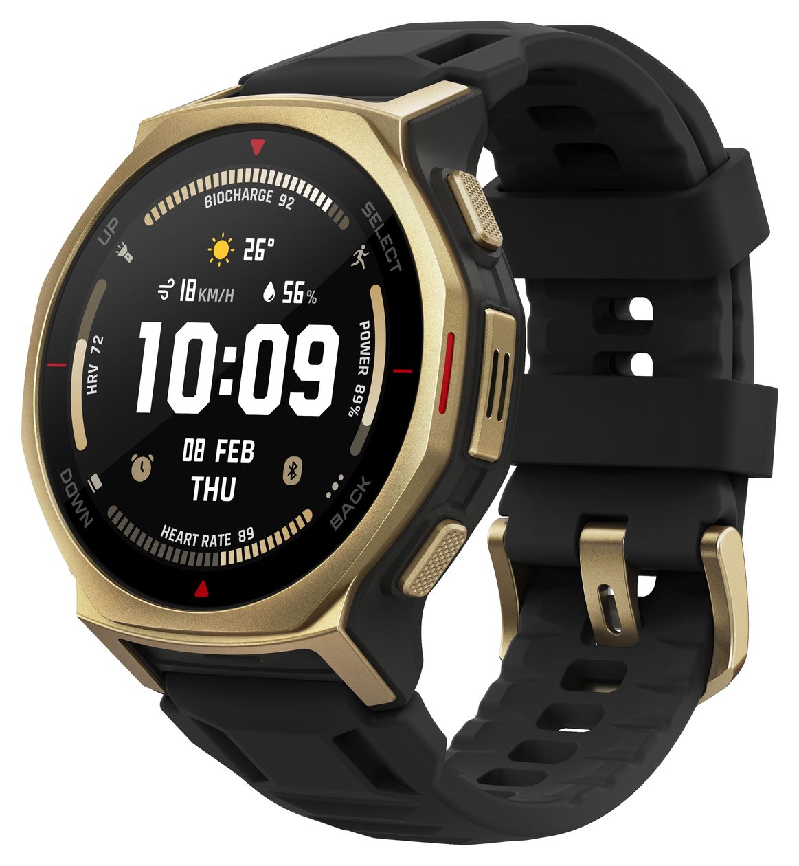 T-Rex 3 Pro Digital 44 mm Smartwatch Rund 353 ppi  (Gold) 