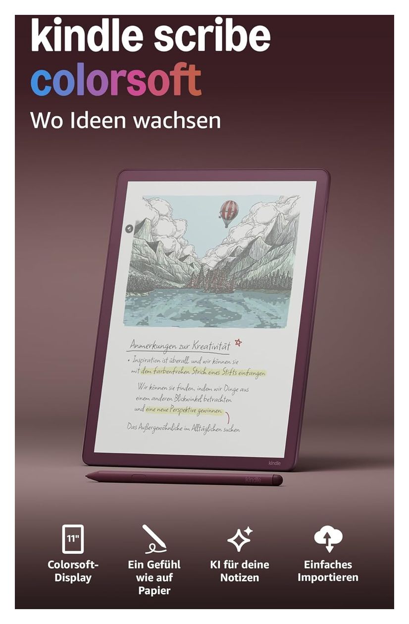 Kindle Scribe Colorsoft E-Reader 27,9 cm (11 Zoll) 64 GB  (Bordeaux) 