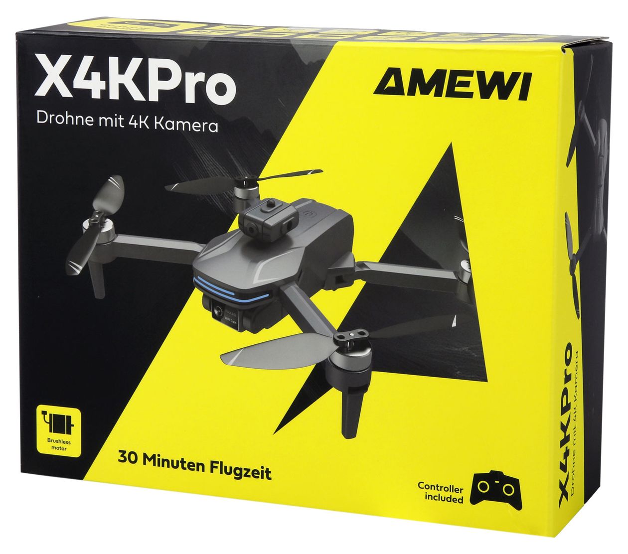 AMXFlight X4KPro Quadrocopter Multicopter/Drohne Flugzeit: 30 min  (Grau) 