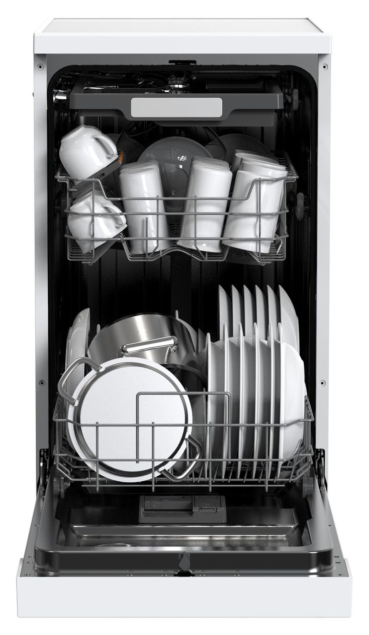 GSP 531 470 W 45 cm Geschirrspüler freistehend leise 11 Maßgedecke aquaStop Funktion Mini Active (Weiß) 