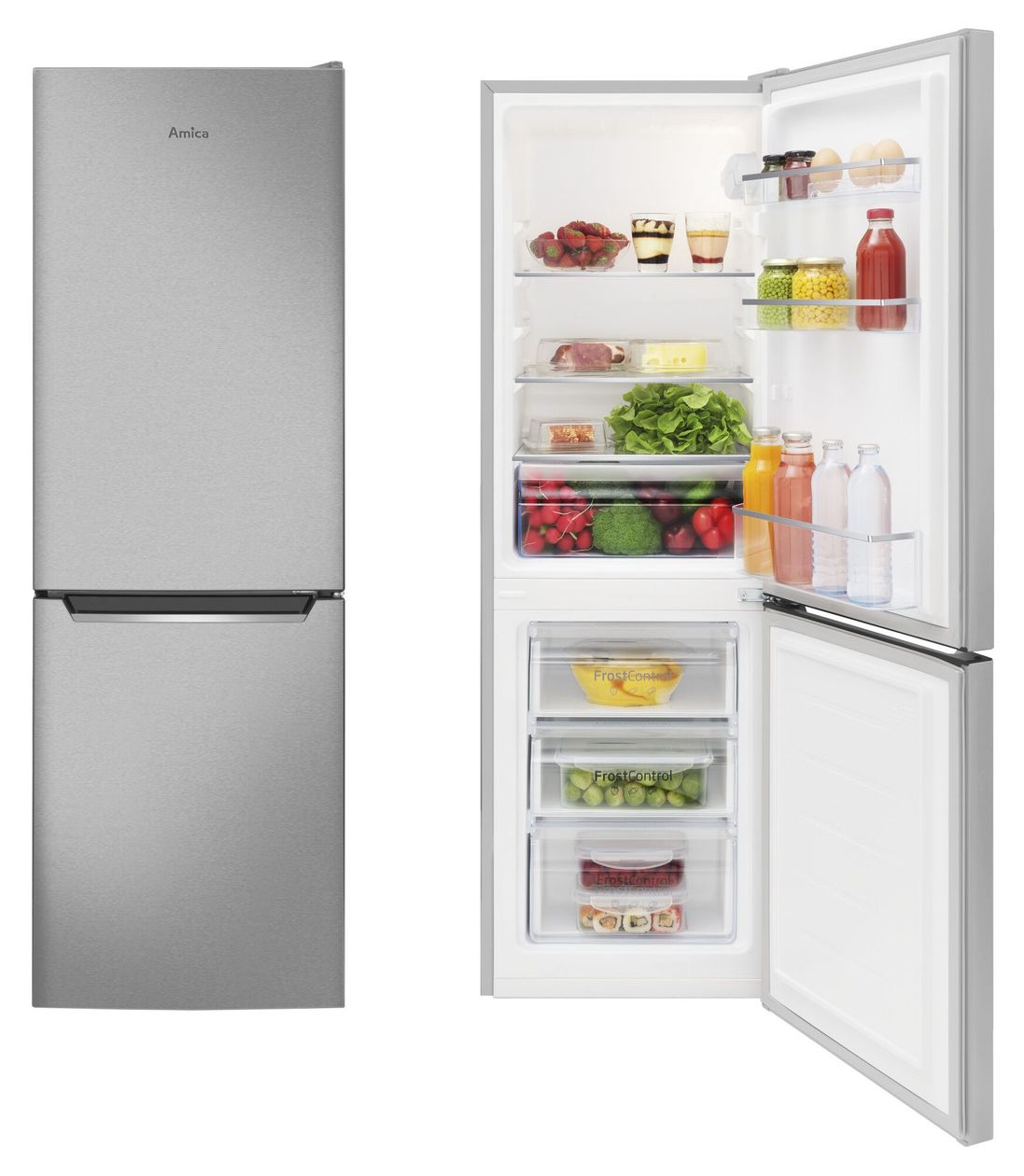 KGCL384159E 109 l / 24 l Kühl-Gefrierkombi freistehend 121 kWh Jahr  (Edelstahl) 