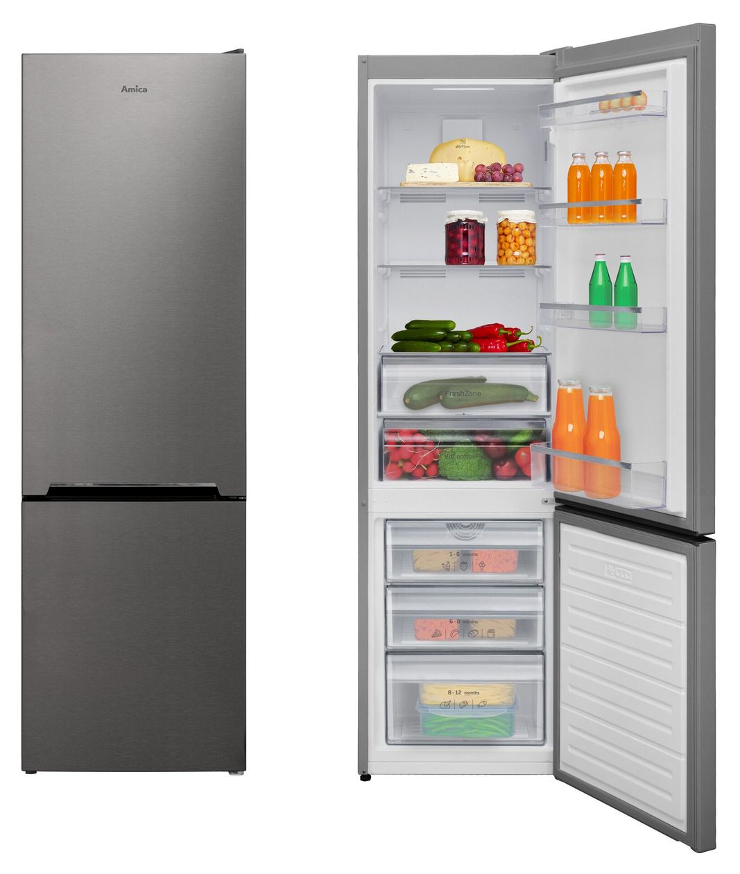 KGCN388130E 194 l / 74 l Kühl-Gefrierkombi freistehend NoFrost 222 kWh Jahr  (Edelstahl) 