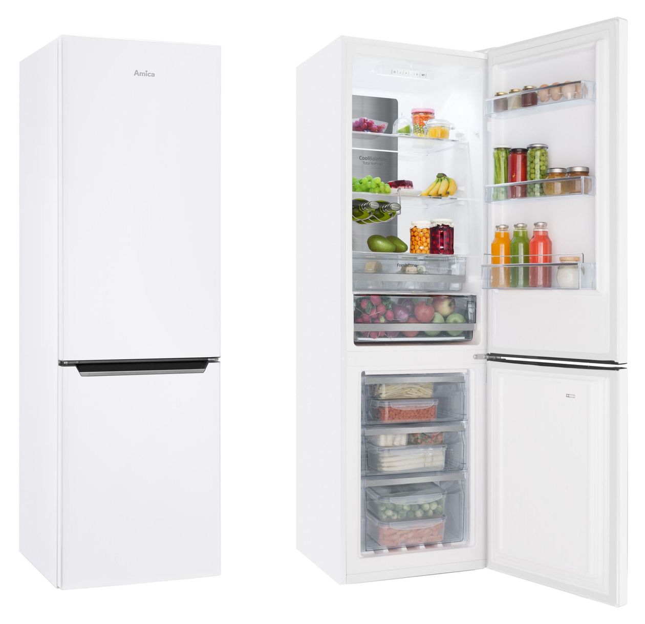 KGCN388145W 180 l / 70 l Kühl-Gefrierkombi freistehend NoFrost 140 kWh Jahr  (Weiß) 