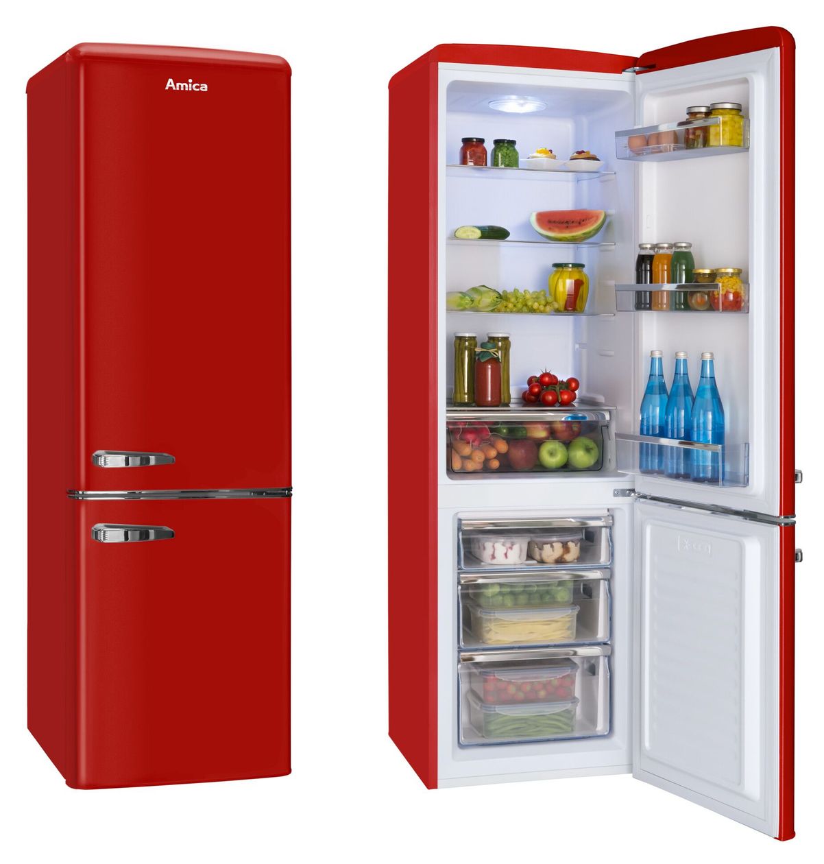 KGCR387101R 181 l / 63 l Kühl-Gefrierkombi freistehend 162 kWh Jahr  (Rot) 