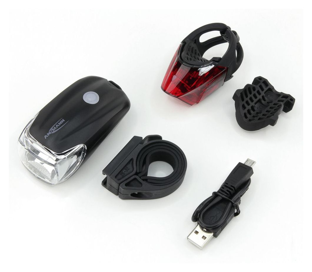 1600-0254 Fahrradlicht Set LED wiederaufladbar  Heckbeleuchtung + Frontbeleuchtung (Set) 