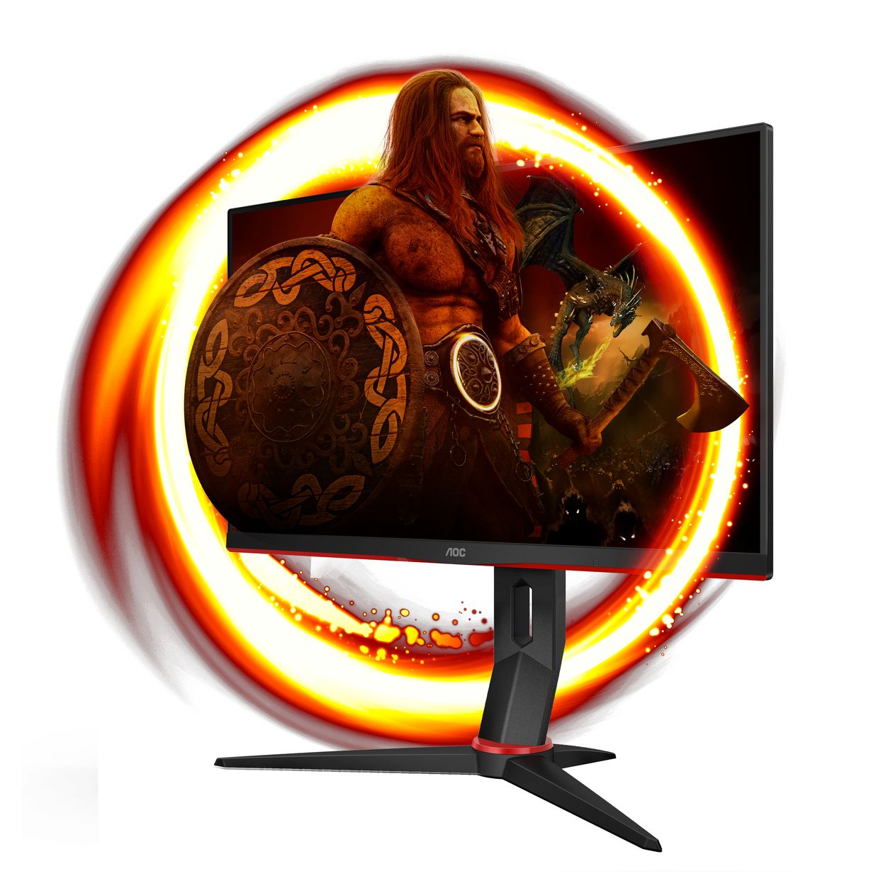 24G2SPU/BK Full HD Monitor 60,5 cm (23.8 Zoll) 16:9 4 ms 300 cd/m²  (Schwarz, Rot) 