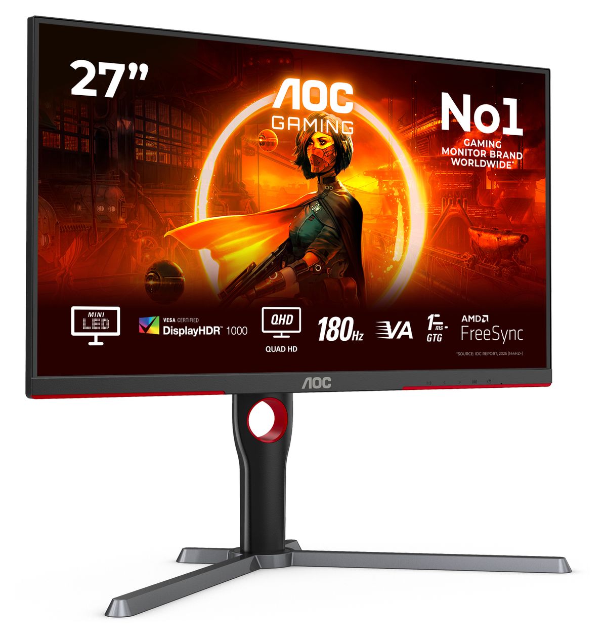Q27G3XMN/BK 2K Ultra HD Monitor 68,6 cm (27 Zoll) 16:9 1 ms  (Schwarz, Rot) 