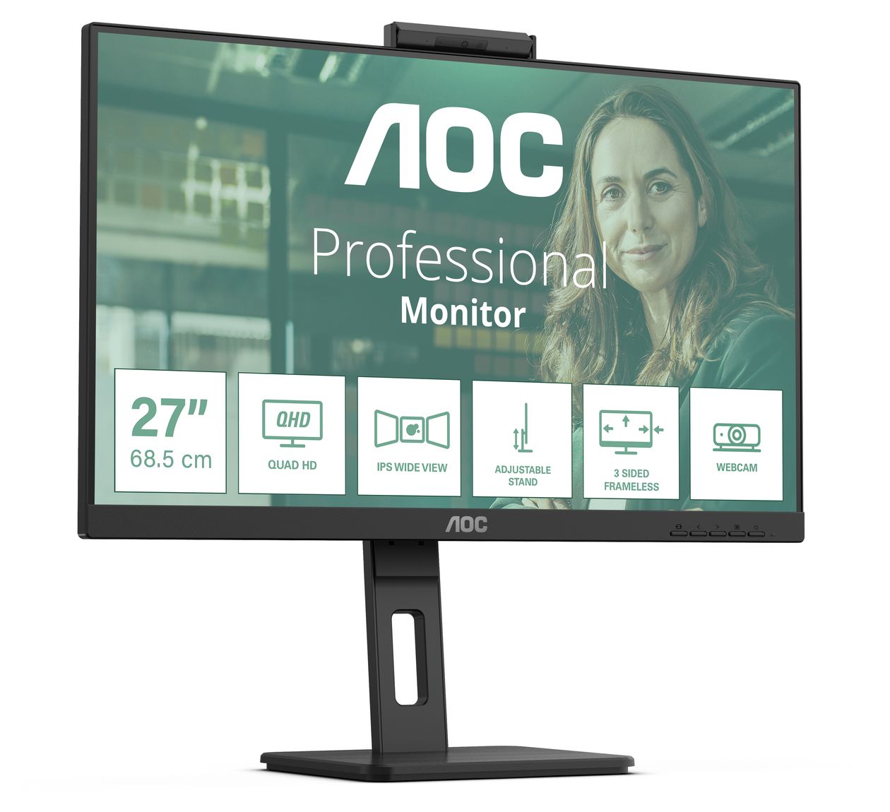 Q27P3QW Quad HD Monitor 68,6 cm (27 Zoll) 16:9 4 ms 350 cd/m²  (Schwarz) 