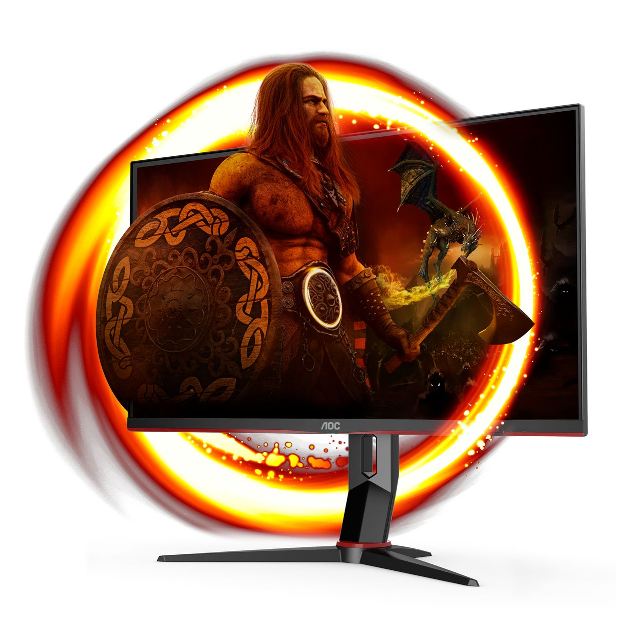 U28G2XU2 4K Ultra HD Monitor 71,1 cm (28 Zoll) 16:9 1 ms 370 cd/m²  (Schwarz, Rot) 