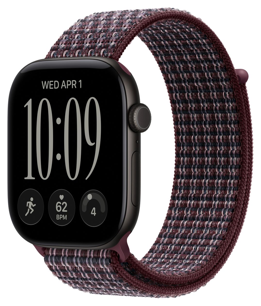 46 mm Sport Loop Burgunder Kariert 