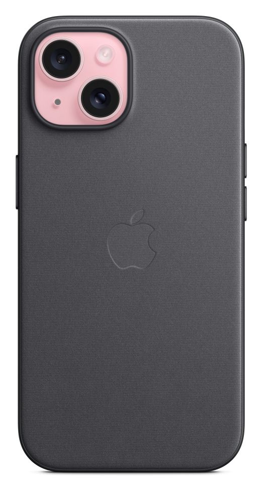 Feingewebe Case mit MagSafe Cover für Apple iPhone 15  (Schwarz) 