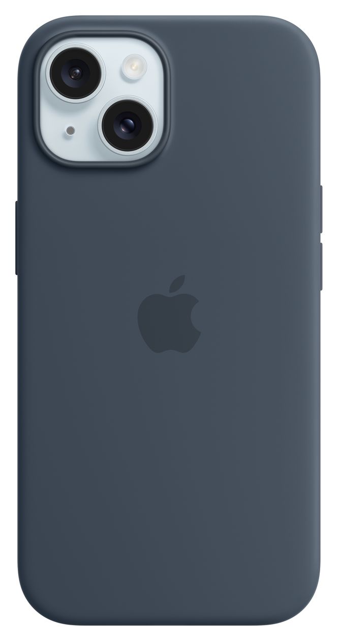 Silikon Case mit MagSafe Cover für Apple iPhone 15  (Navy) 