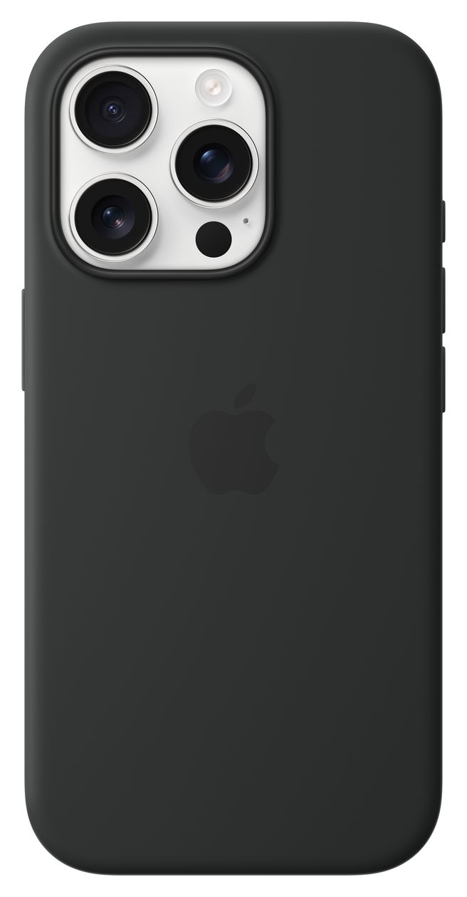 Silikon Case mit MagSafe Cover für Apple iPhone 16 Pro  (Schwarz) 