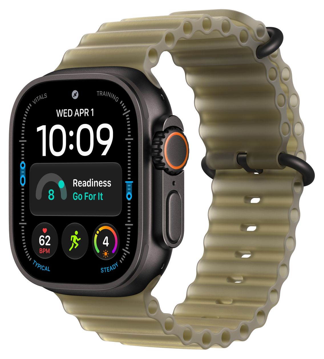 Verlängerung für 49 mm Ocean Armband Halbtransparentes Seegrasgrün - Titan Schwarz 