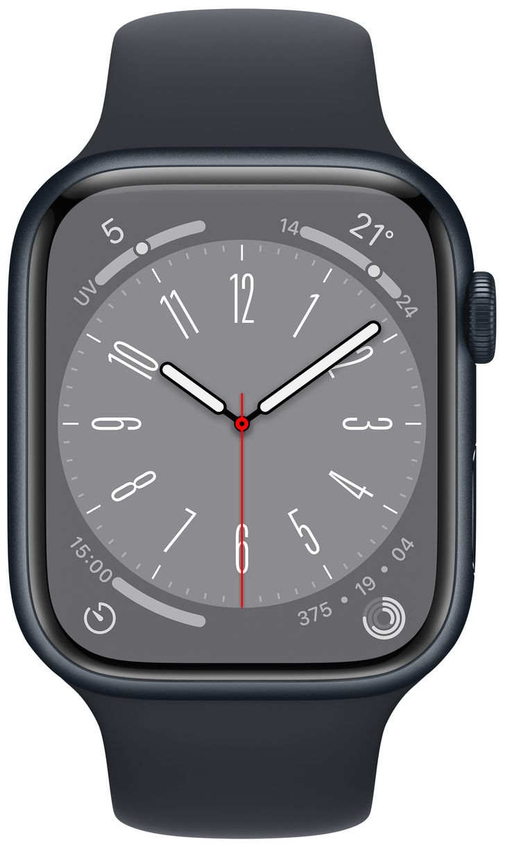 Watch Series 8 Digital 41 mm Smartwatch Rechteckig IP6X 18 h (Schwarz) 