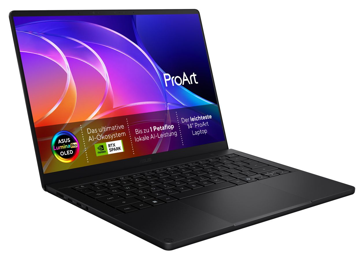 ProArt P H7407BA-SM044W 2K Ultra HD Notebook 35,6 cm (14 Zoll) 2880 x 1800 Pixel 32 GB Ram 1 TB SSD Windows 11 Home NVIDIA RTX Spark  (Schwarz) 