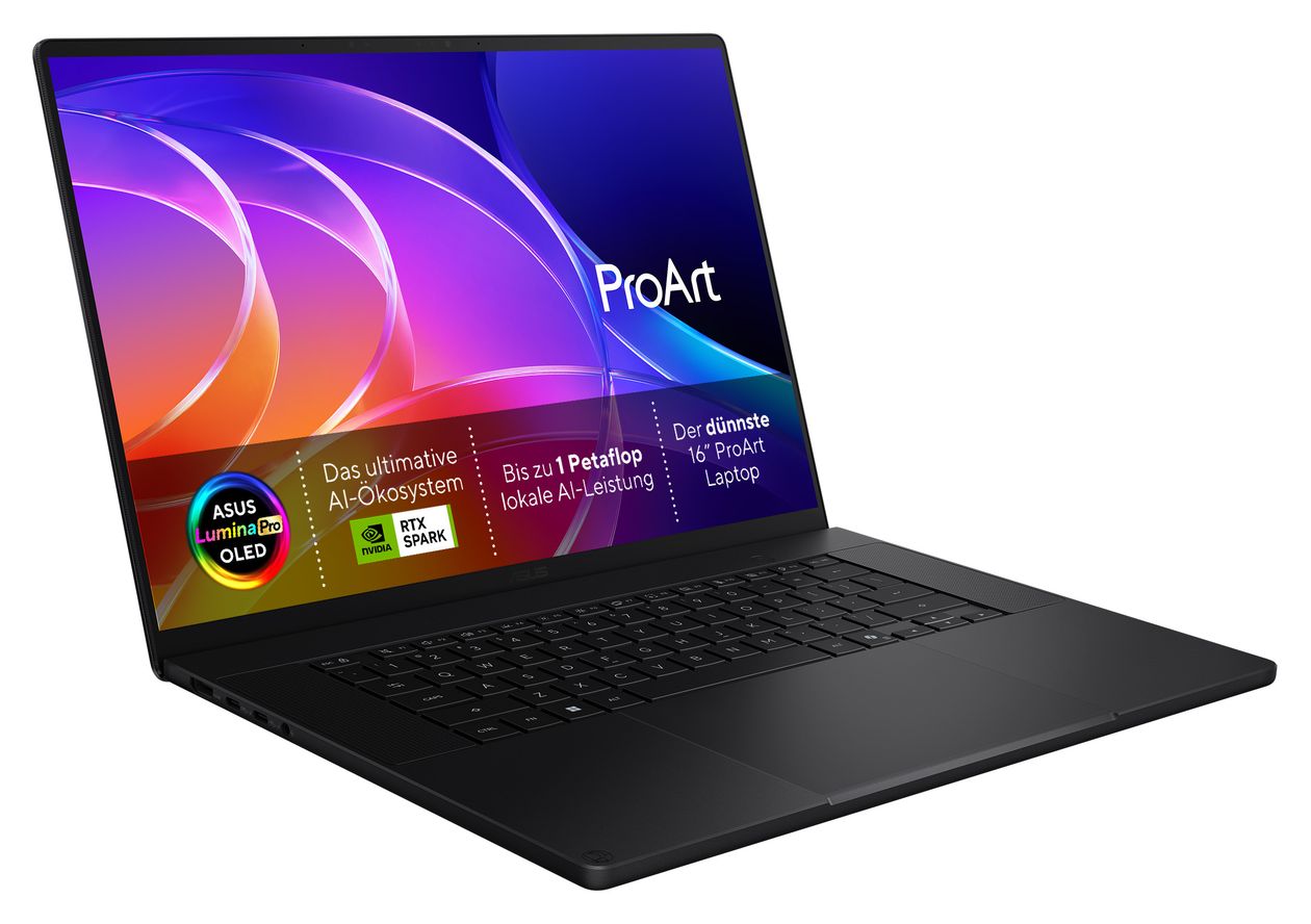 ProArt P H7607BA-SE418W WQXGA Notebook 40,6 cm (16 Zoll) 3840 x 2400 Pixel 24 GB Ram 512 GB SSD Windows 11 Home NVIDIA RTX Spark  (Schwarz) 