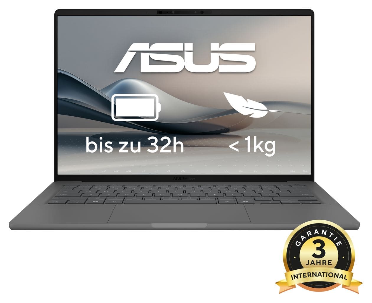 Zenbook A UX3407QA-QD496W WUXGA Notebook 35,6 cm (14 Zoll) 32 GB RAM 1 TB SSD Windows 11 Home Qualcomm Snapdragon  (Grau) 