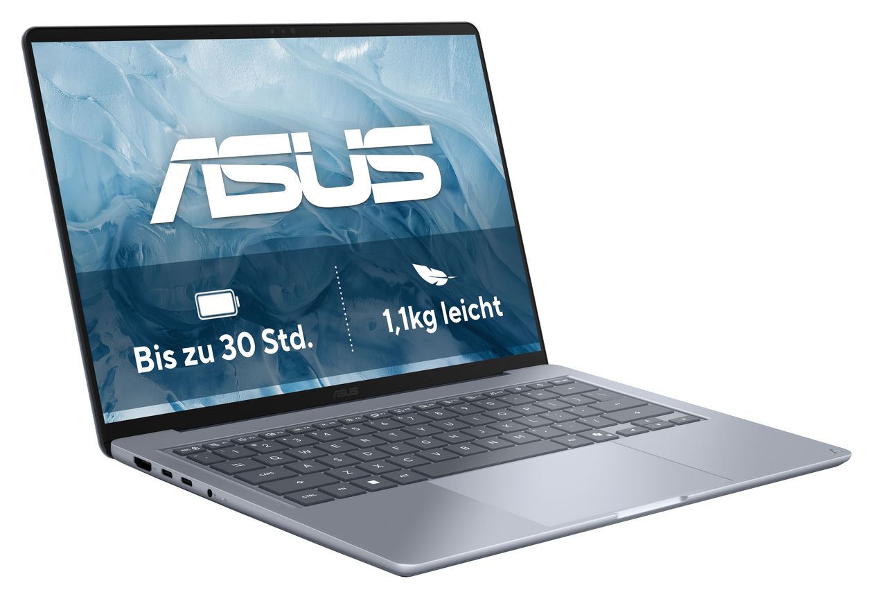 Zenbook UX3480QA-SF003W WUXGA Notebook 35,6 cm (14 Zoll) 1920 x 1200 Pixel 16 GB Ram 512 GB SSD Windows 11 Home Qualcomm Snapdragon max. 2,97 GHz  (Blau) 